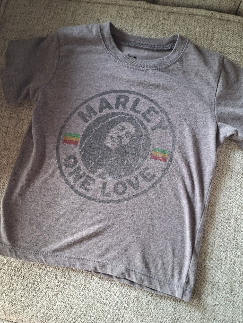 One Love Bob Marley Graphic Kids Tee - Gray Size 4T